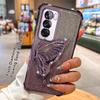 Glitter Shockproof Plating Quicksand Butterfly Phone Holder Case for OPPO Reno 14 14F 13 13F 12 12F 11 11F 10 Pro Silicone Cover