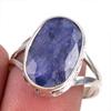 Sapphire(Simulated) Gemstone Handmade 925 Sterling Silver Jewelry Ring S.9 H7m19