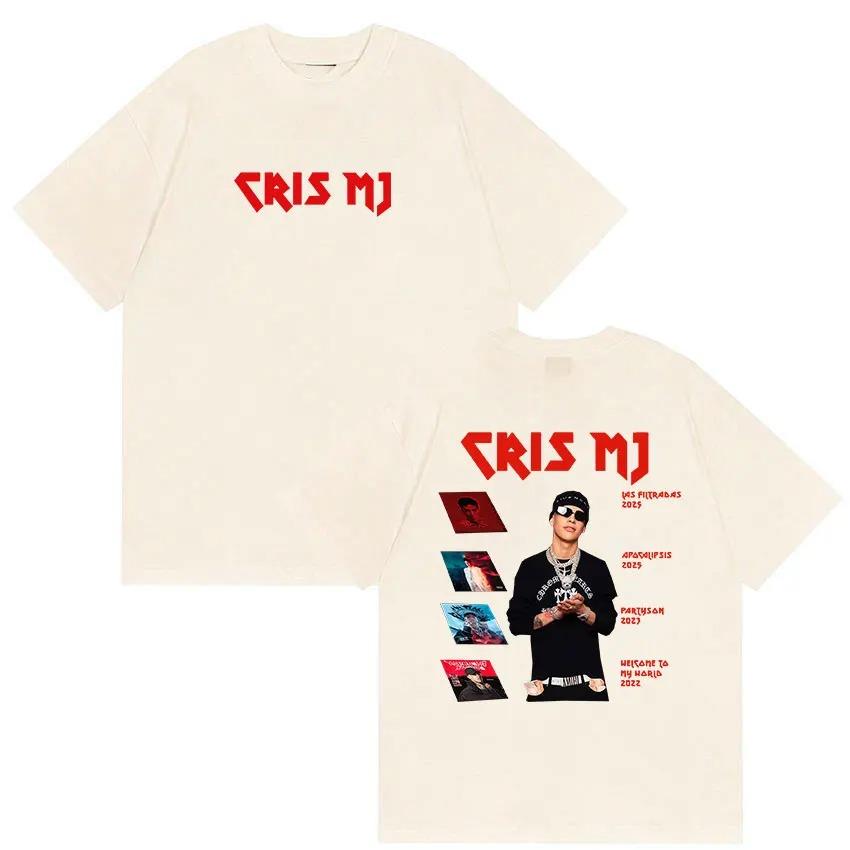 Rapper Cris MJ Album 2026 Merch T Shirt Unisex Hip Hop Vintage Gothic Clothing T-shirts Man High Quality Oversized Cotton T-shirt
