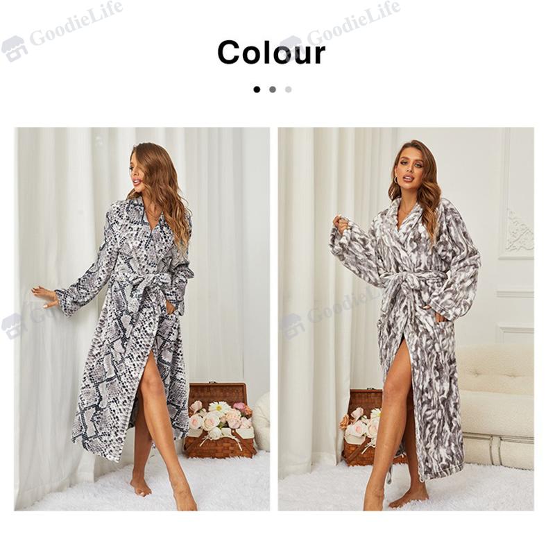 Толстый фланелевый халат для женщин, зимний теплый флисовый халат, длинная одежда для сна с капюшоном, уютная домашняя одежда