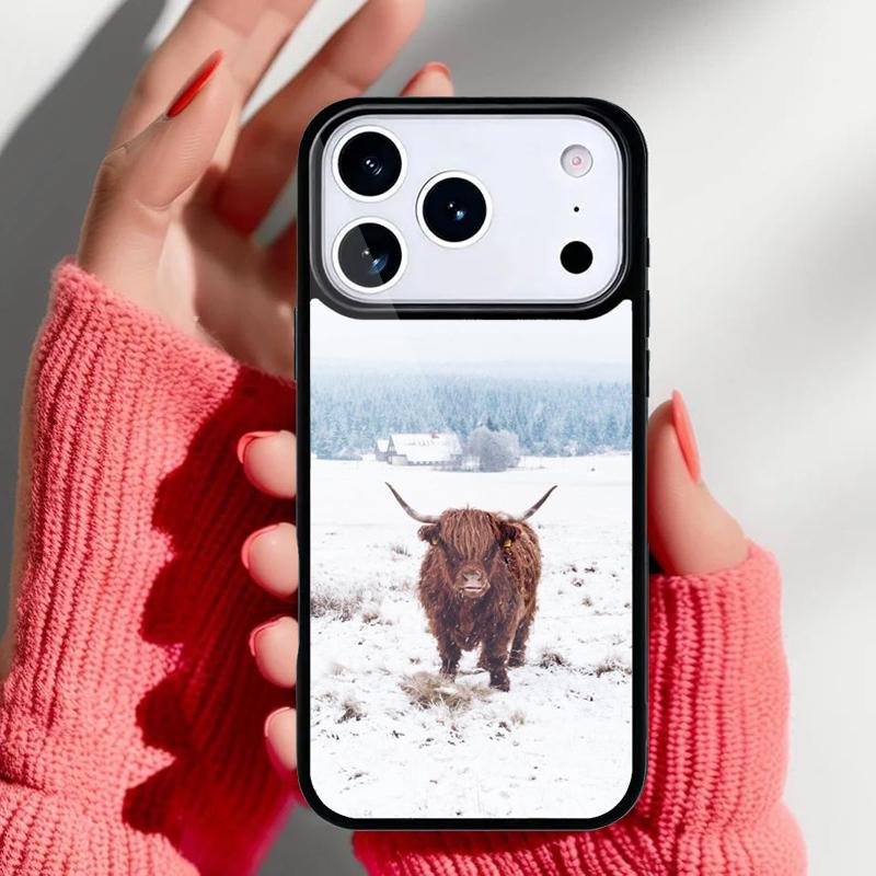 Милый хайлендский бычок мягкий чехол для телефона для iPhone 17 16 15 14 13 Pro Max Задняя крышка для 12 11 Pro Coque