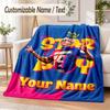 Custom Text Flannel Blanket Lamine Yamal Print Warm Cozy Blanket Home Sofa Bedding