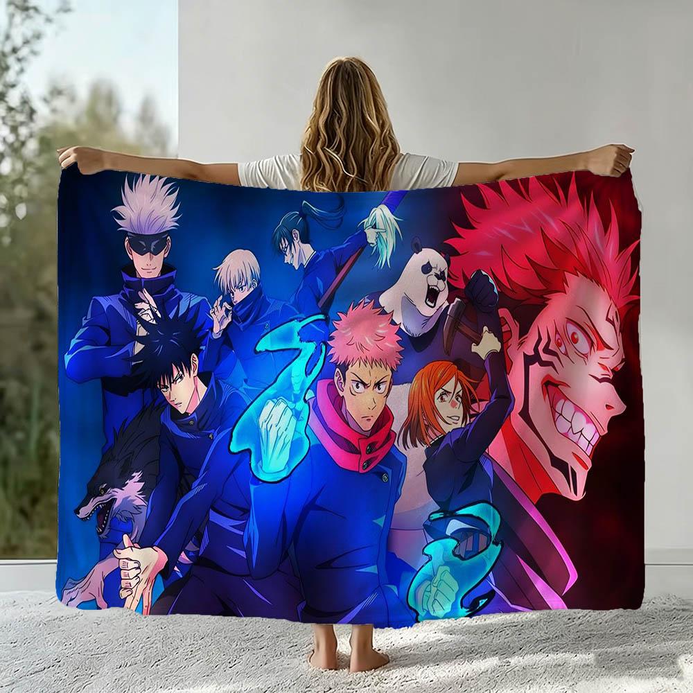 Мультяшное аниме Jujutsu Kaisen 3D фланелевое одеяло Мягкое плед Искусство для декора дома Спальни Кровати Дивана Покрывало Пикника Подарки для фанатов