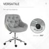 Ergonomic Swivel Office Chair with Adjustable Height and Wheels, Velvet Covering, 59x58x80-90cm, Grey