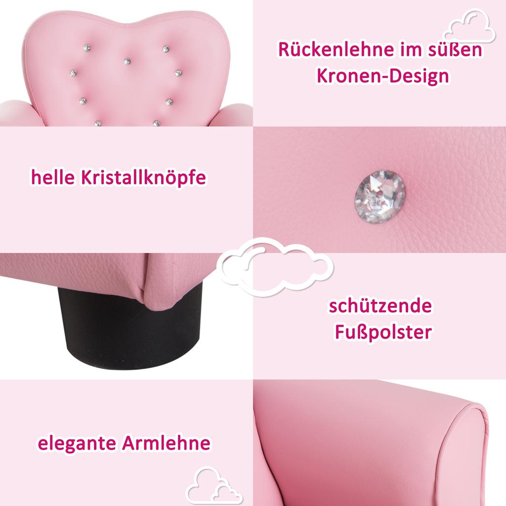 Kids Toddler Chair Sofa Children Armchair Seating Relax Playroom Seater Girl Princess Pink