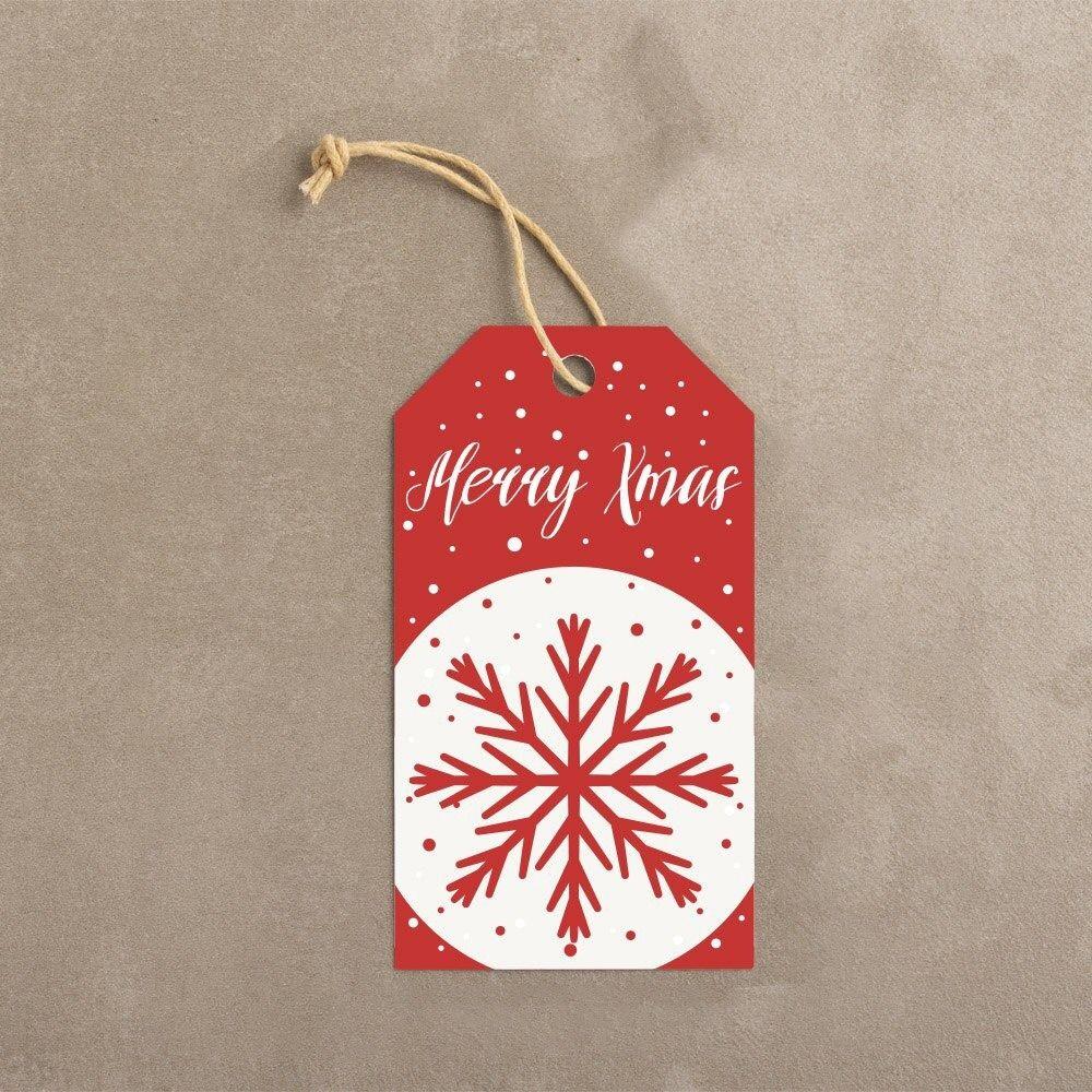 50Pcs Cartoon Pattern Christmas Gift Tag Color Printed DIY Gift Wrapping Label Holiday