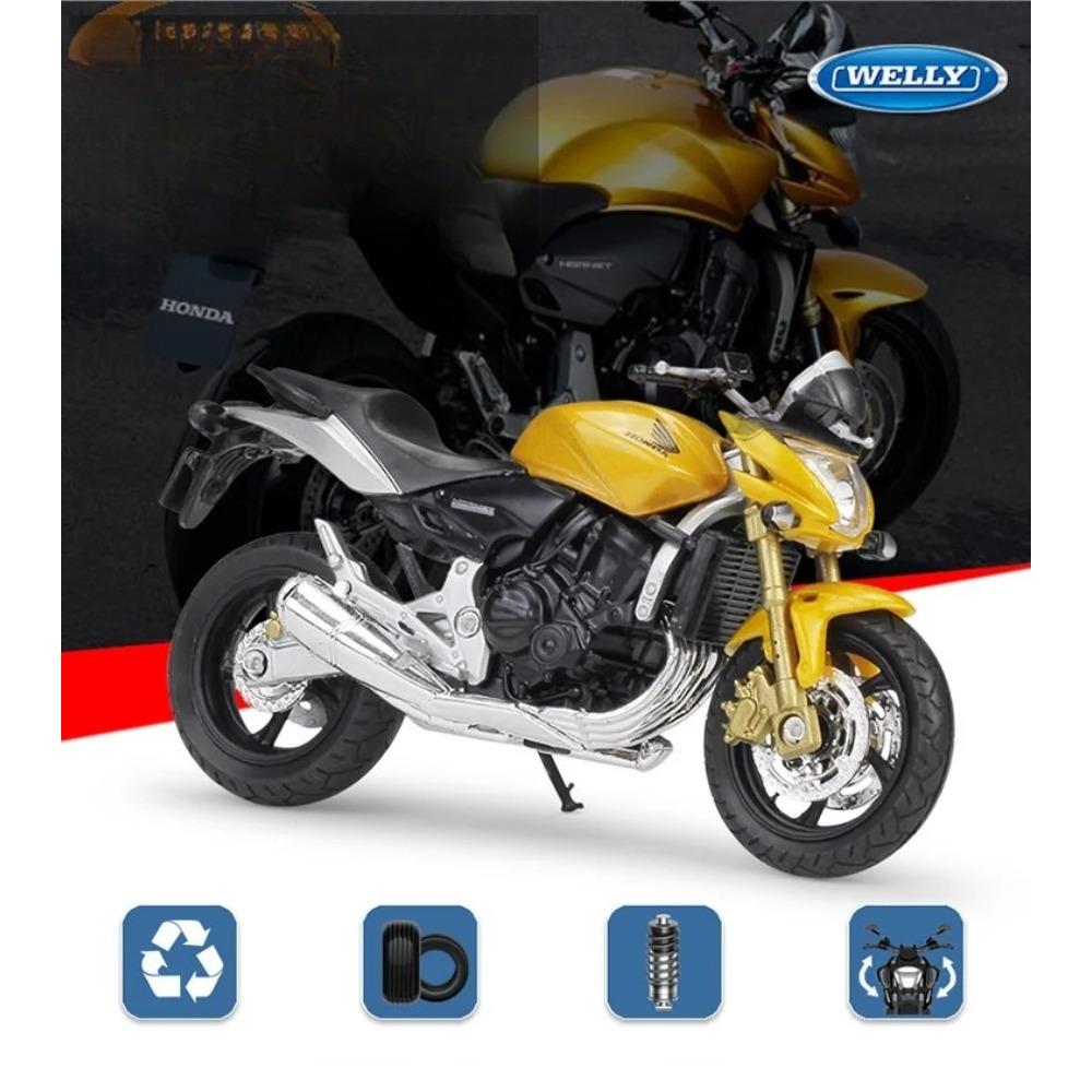 Welly 1/18 HONDA Hornet Сплав Спортивный Мотоцикл Модель Литые под давлением и Игрушка Металлический Уличный Мотоцикл Игрушки Коллекция Автомобилей Детские Подарки