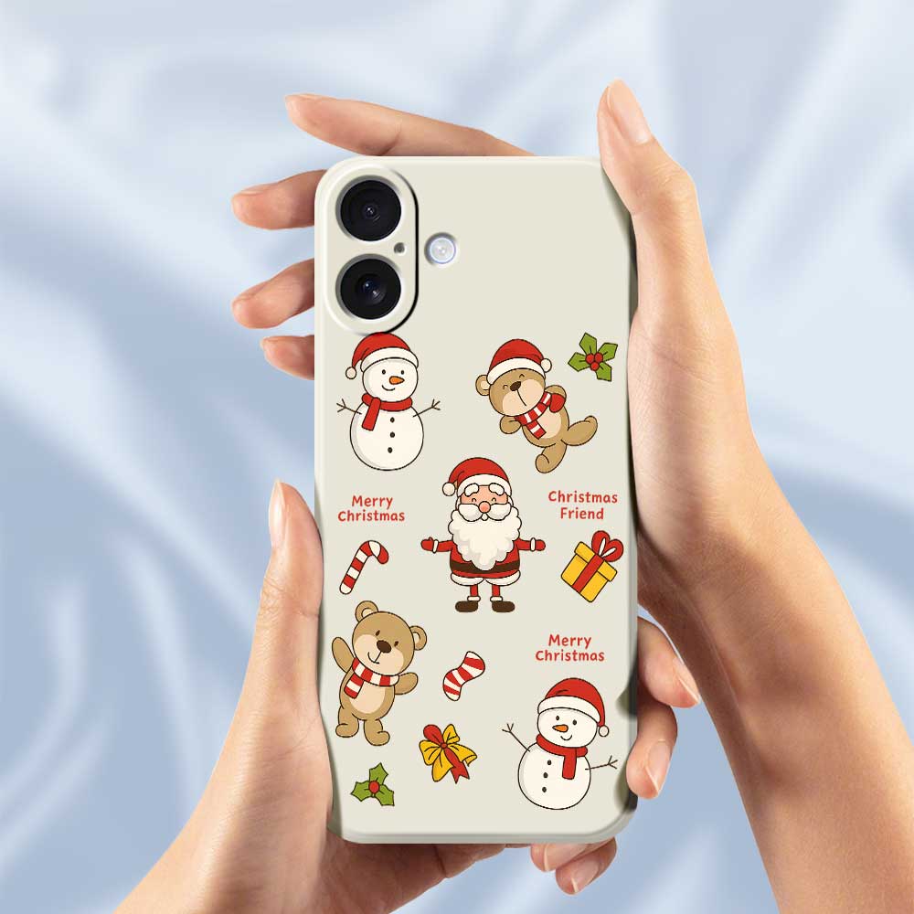 For iPhone 17 Case Christmas Friends Pattern Printing Straight Edge TPU Phone Back Cover