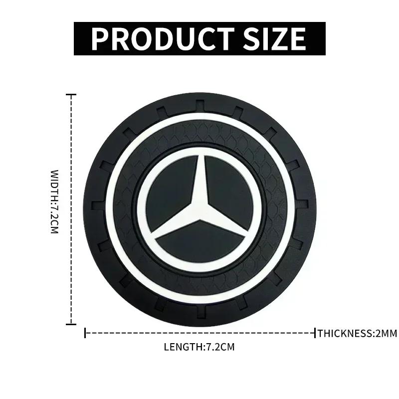 1/2Pcs Car Auto Water Cup Slot Non-Slip Mat Water Cup Bottle Holder Mat For Mercedes benz A B R G Class GLK GLA w204 W251 W463 NOQRS1