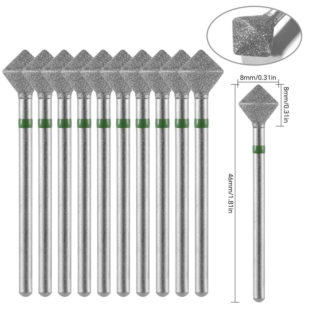 10 шт., алмазные фрезы, набор сверл для ногтей, аксессуары для маникюра, педикюра, электрическая машина, кисточка для ногтей, инструменты для заусенцев