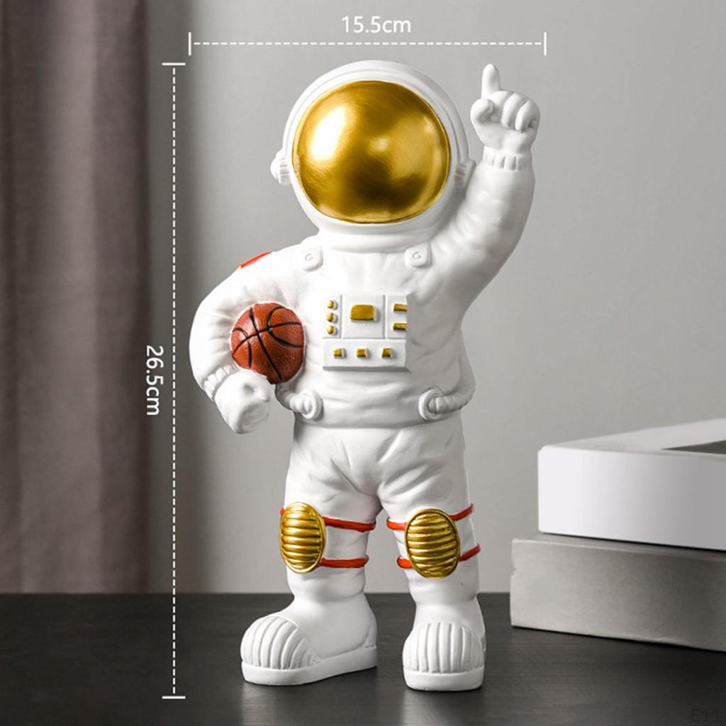 -Смоляная статуэтка Космическая фигурка Фигурка космонавта Украшение Скульптура для детской комнаты Книжной полки, Спальни,