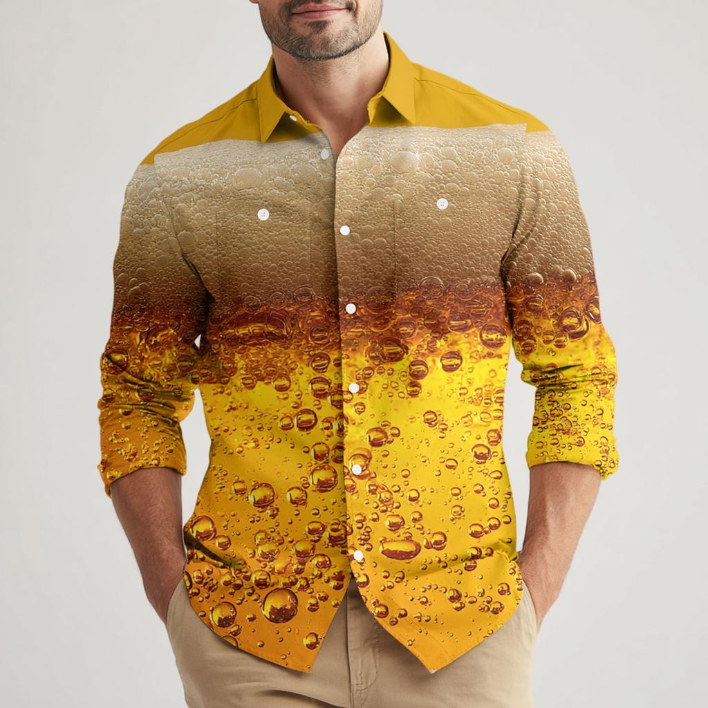 Мужская свободная классическая рубашка с лацканами и несколькими карманами, промышленная рабочая рубашка-топ