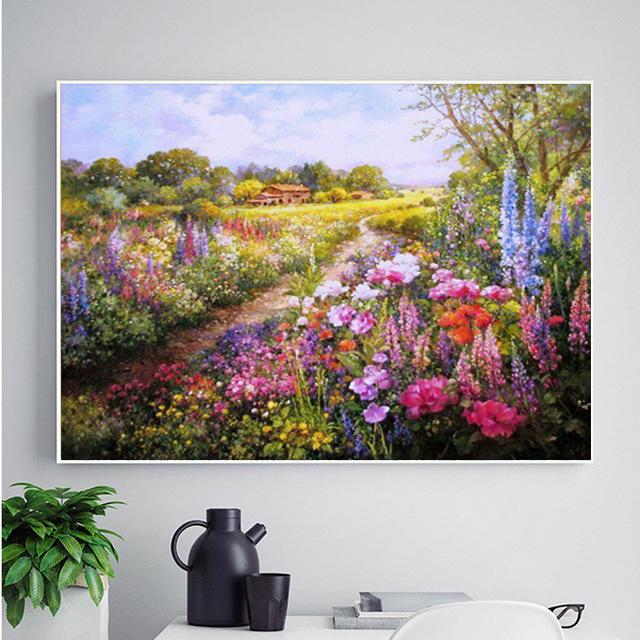 Алмазная картина, вышивка крестиком, природный садовый цветок, пейзаж, алмазная вышивка, свадебное украшение