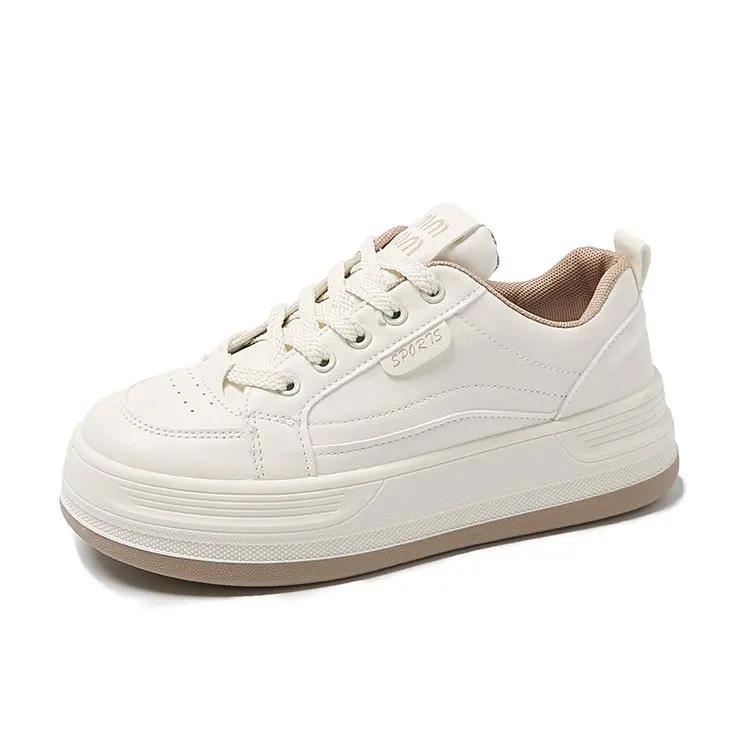 Мода 2024 года, новые популярные повседневные спортивные туфли на толстой подошве, белые женские туфли, весна-лето, универсальные туфли для нишевых досок