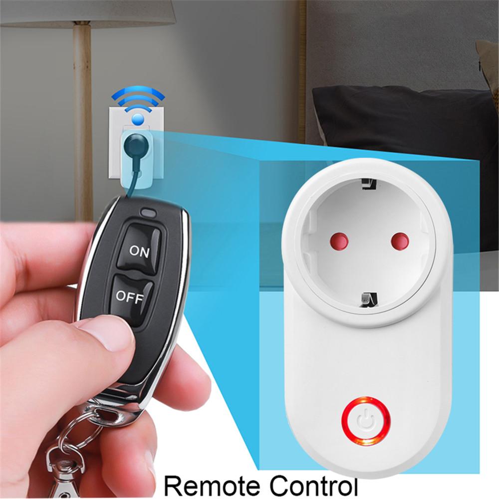 433MHz RF Remote Electric Smart Socket Switch with Remote Control 220V 15A EU Plug Universal ON/OFF Control for Home Appliance/Lamp/Fan Plug