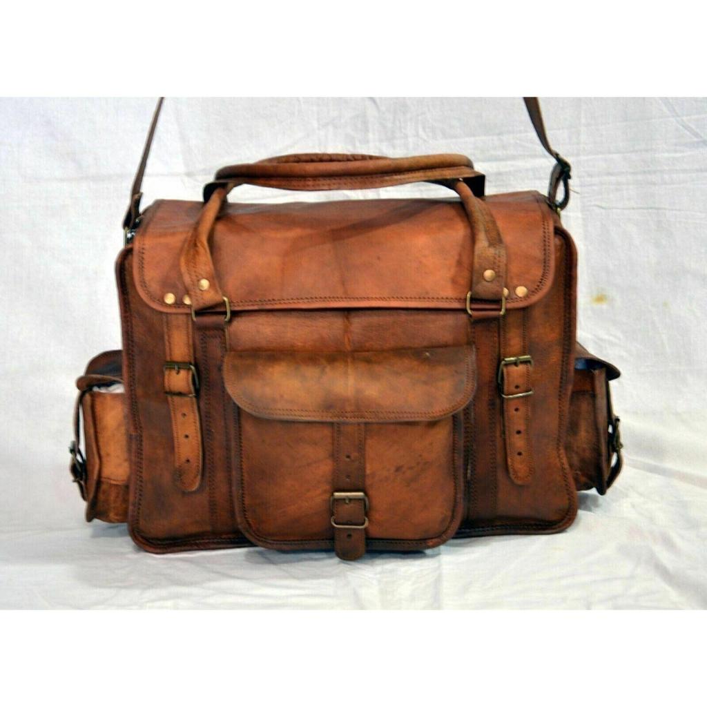 Womens Genuine Leather Shoulder Bag Brown Camera Satchel Briefcase Crossbody Bag