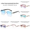 Leopard Theme Minimalist Metal Frame Square Sunglasses With Gray Lenses For Travel And Parties
