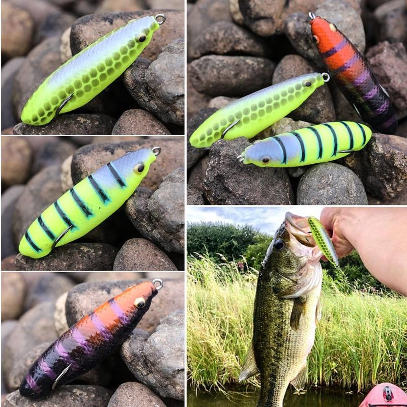SOUGAYILANG 3pcs Umpan Pancing 3D Fish Eyes Double Hooks Soft Fishing Bait Soft Fishing Lures Outdoor Sea Fishing Tackle