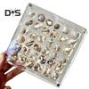 Acrylic Magnetic Seashell Display Box 36/64/100 Grids Square Small Crafts Natural Stone Nail Art Bead Charm Jewelry Show Organizer Container Case