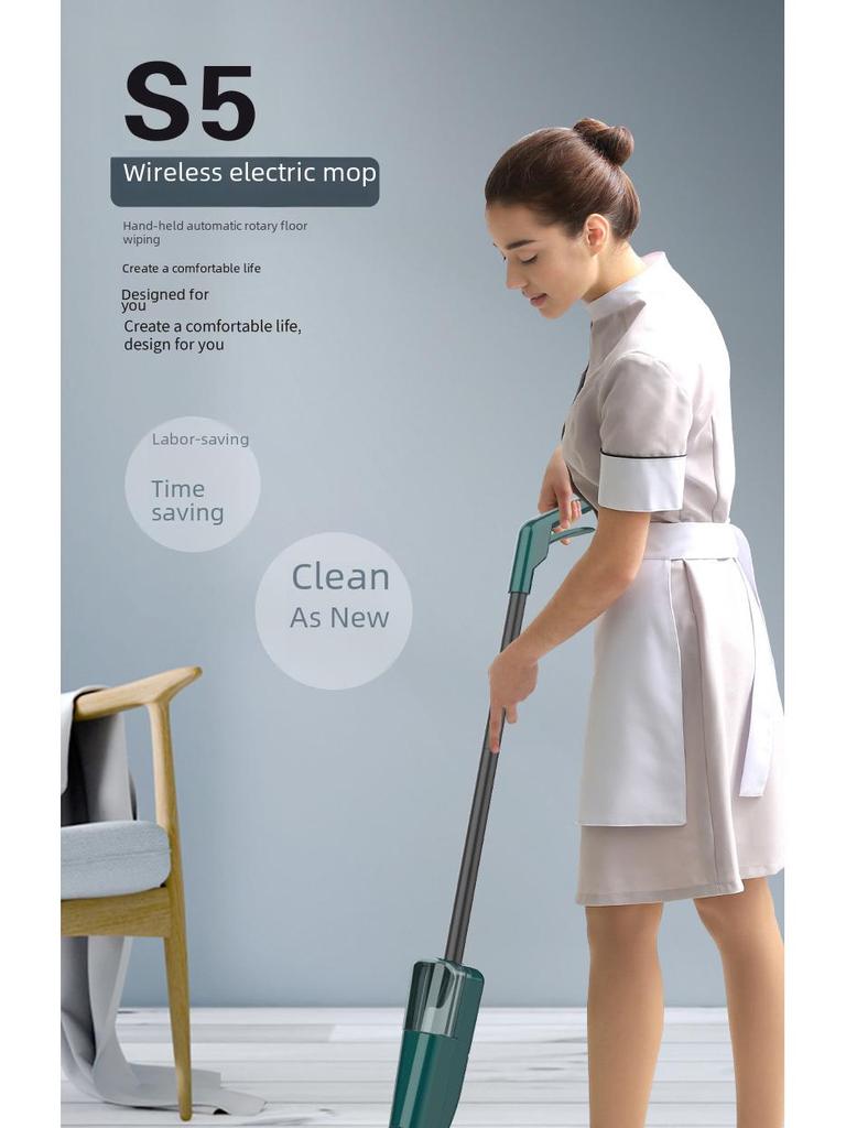 Беспроводная перезаряжаемая вращающаяся электрическая швабра - бытовая подметальная и мытьевая машина в подарок