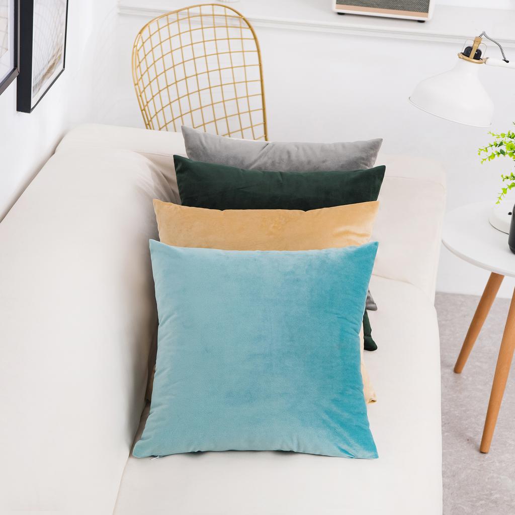 Solid Color Velvet Cushion Cover Candy Color Pillow Case For Sofa Car Home Decorative Pillow Cover Decoration 50*50 55*55