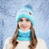 2025 Winter Beanie Hat and Scarf Set for Women - 2pc Acrylic Knit Fabric, Solid Color with Plush Lining, Ear Warmer Design, Hand Wash