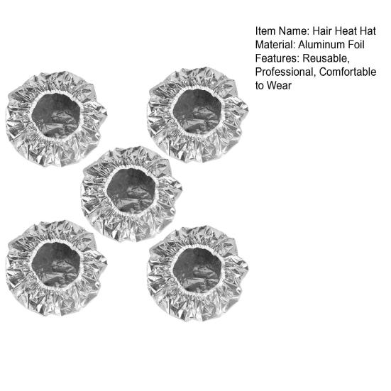 5Pcs Aluminum Foil Hair Heat Hat Reusable Professional Hot Oil Treatment Deep Conditioning Heating Processing Hair Care Hat