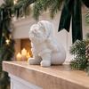 Desktop Figurine Santa Claus Ornament, with Stable Base, 3D Printed Hand Painted Holiday Figures Matte White Statue for Christmas Party Home Decor DIY