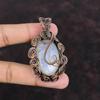 Rainbow Moonstone Pendant Copper Wire Wrapped Pendant Gemstone Pendant Handmade Copper Jewelry Gift For Mom Dainty Pendant Wire Wrap Jewelry