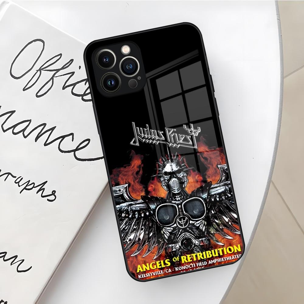 Чехол для телефона Rock Band J-Judas Priest для iPhone 16 15 14 12 11 13 Pro Max Mini X Xr Xs Se 8 Puls стеклянная крышка