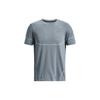Rush Seamless Logo Print Crew Neck Short Sleeve T-Shirt Men Tops Blue 1376781-465