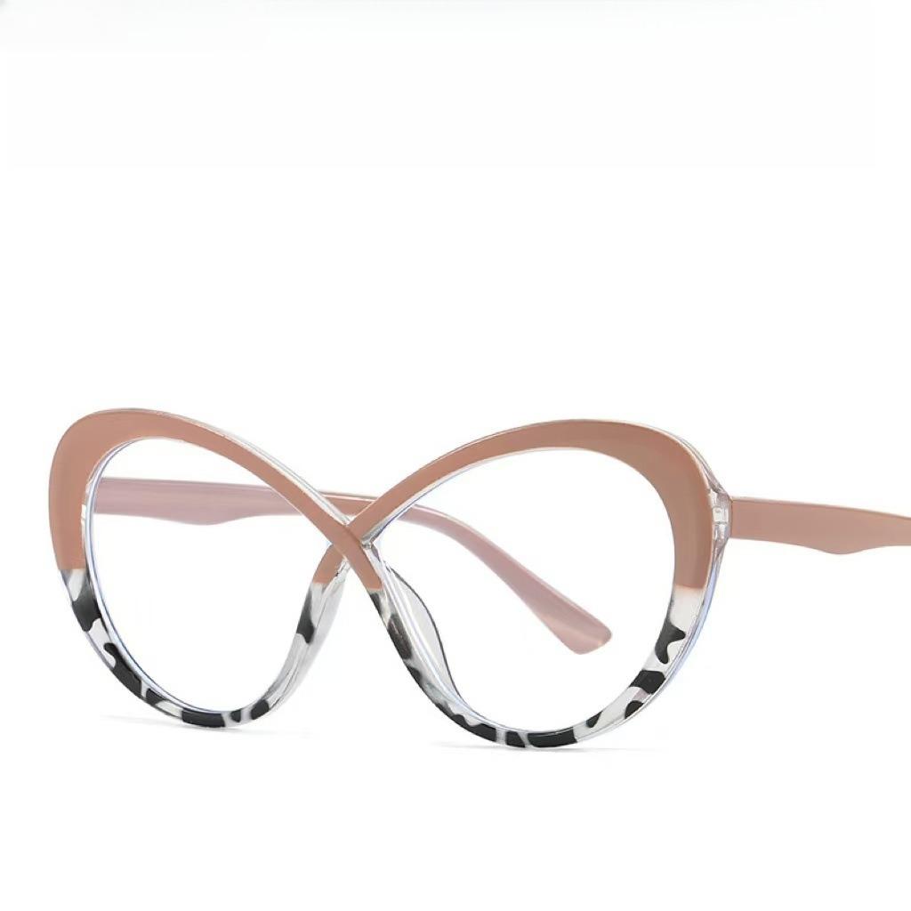 Fashion Personality Presbyopia Glasses Oval Intersect Frames Eyeglasses Anti-Blue Light Eyewear Ultra Light Unisex Glasses