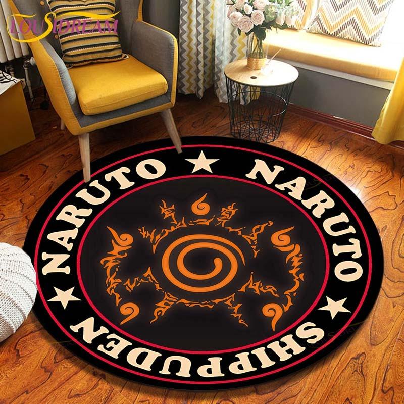 Круглый ковер в стиле аниме «Наруто», напольный коврик для спальни, фланелевый ковер с животными, противоскользящий детский игровой коврик, декоративные коврики для детской комнаты