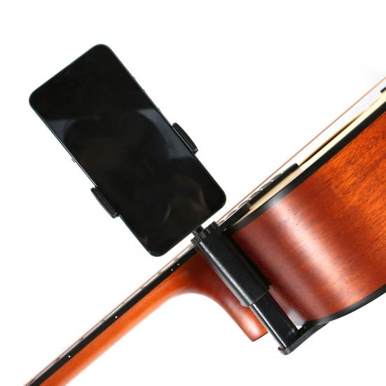 Держатель для телефона для гитары, регулируемое крепление для гитары толщиной 6-10,5 см, для укулеле, бас-гитары, зажим-подставка для мобильного телефона для записи и трансляции живого видео