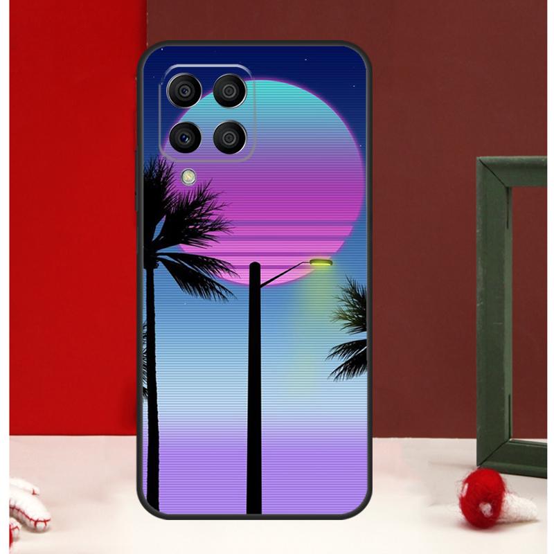 Ретровейв Неоновое Пальмовое Дерево Чехол Для Samsung Galaxy M12 M32 M52 M06 M16 M36 M56 M33 M15 M55 M31 M13 M14 M53 M35 M34 M54