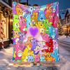 Care Bears Pattern Blanket for Home Decoration, Bed, Sofa, Car Travel, Camping, Suitable for All Seasons, Birthday Christmas Gift