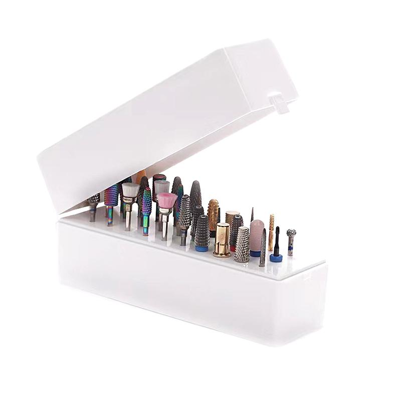 30 Holes Nail Drill Bits Storage Box Nail Grinding Head Holder Stand Display Container Milling Cutter Manicure Organizer Stand