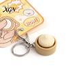 Decompress Keychain Steamed Bun Squeeze Toy with Sound Cute PVC Fidget Simulated for Stress Relief Portable Decompression Gadget Kids Adults