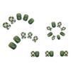 Artificial Nails Green and Black Checkerboard Wear Short Style Removable Manicure