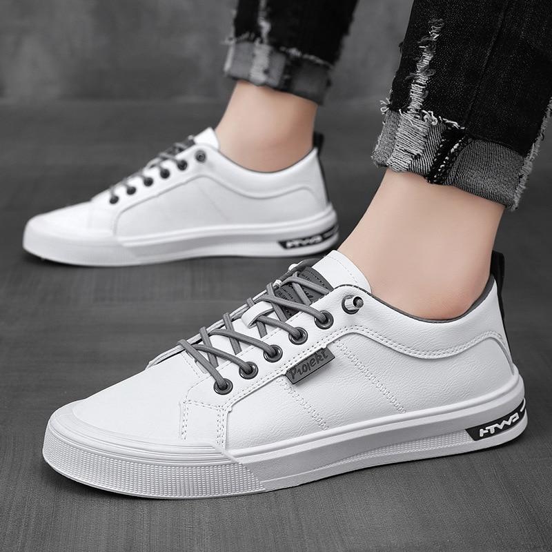 Spring Summer Fashion White Shoes Flat Men Footwear Cool Young Man Brand Street Style Male Shoes