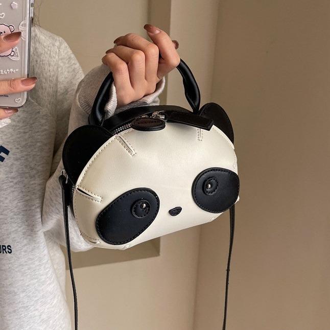 Сумка-кошелек с косым ремешком на одно плечо Panda, корейская версия простой и универсальной сумки-кошелек с косым ремешком, симпатичная сумка для студента, детская сумка 2024 года