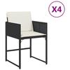 VidaXL Chaises de jardin lot de 4 avec coussins noir résine tressée 4007475
