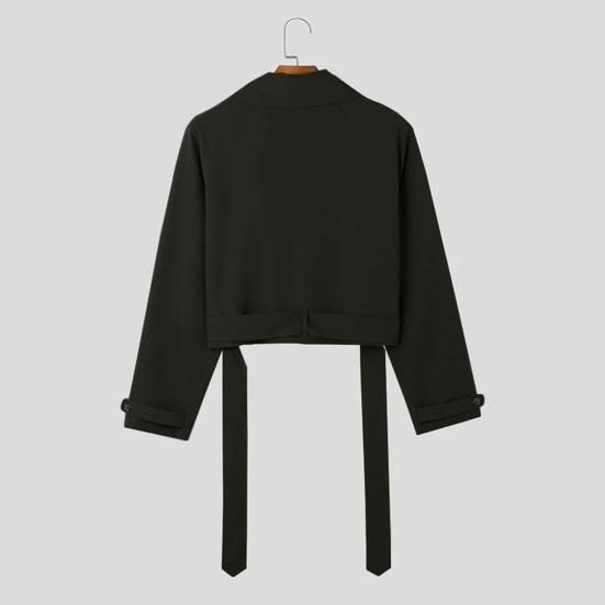 Укороченная ветровка Yousheng, однобортная однотонная ветровка в стиле ретро с длинным рукавом и поясом