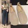 Обувь Mori retro Doudou женская 2025 осень корейская версия повседневные с круглым носком слипоны на плоской подошве одинарные туфли лоферы обувь для мамы