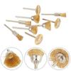 15Pcs/set Mini Grinding Accessories Wire Wheel Brushes T-shaped Brush Grinder Rotary Polishing Tools