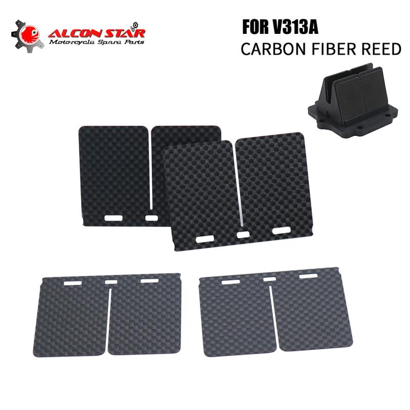 Alconstar-4/12/20pcs Reeds Valves Carbon Fiber Reed V-Force 3 Reed Valve V313A for KAWASAKI KDX200/220 NINJA KRR ZX150/KRZ150