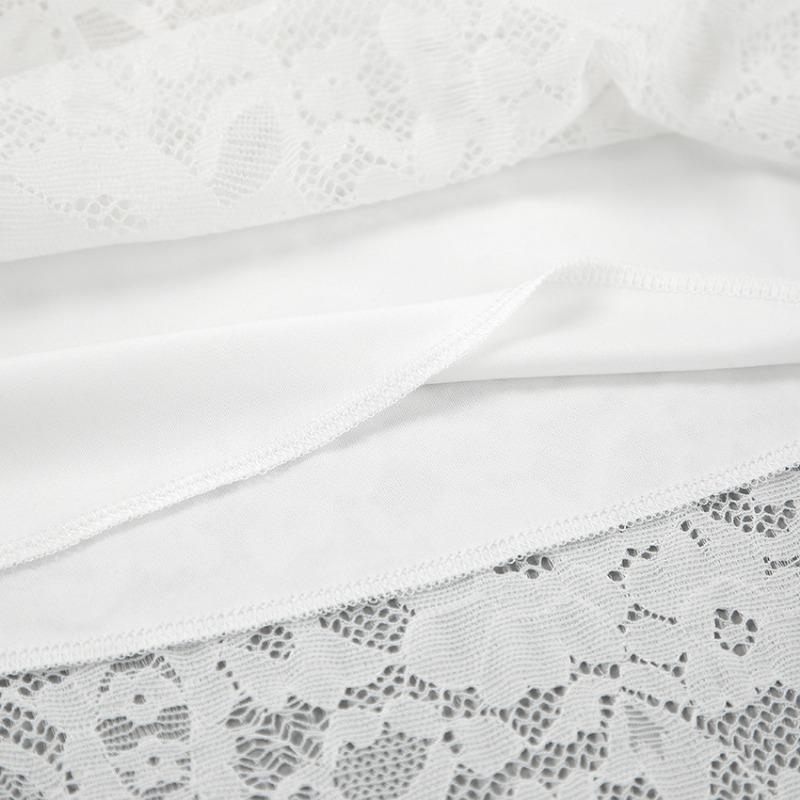 Женская сексуальная белая кружевная ажурная юбка с вырезом, весна-лето, жаккардовая юбка А-силуэта с высокой талией