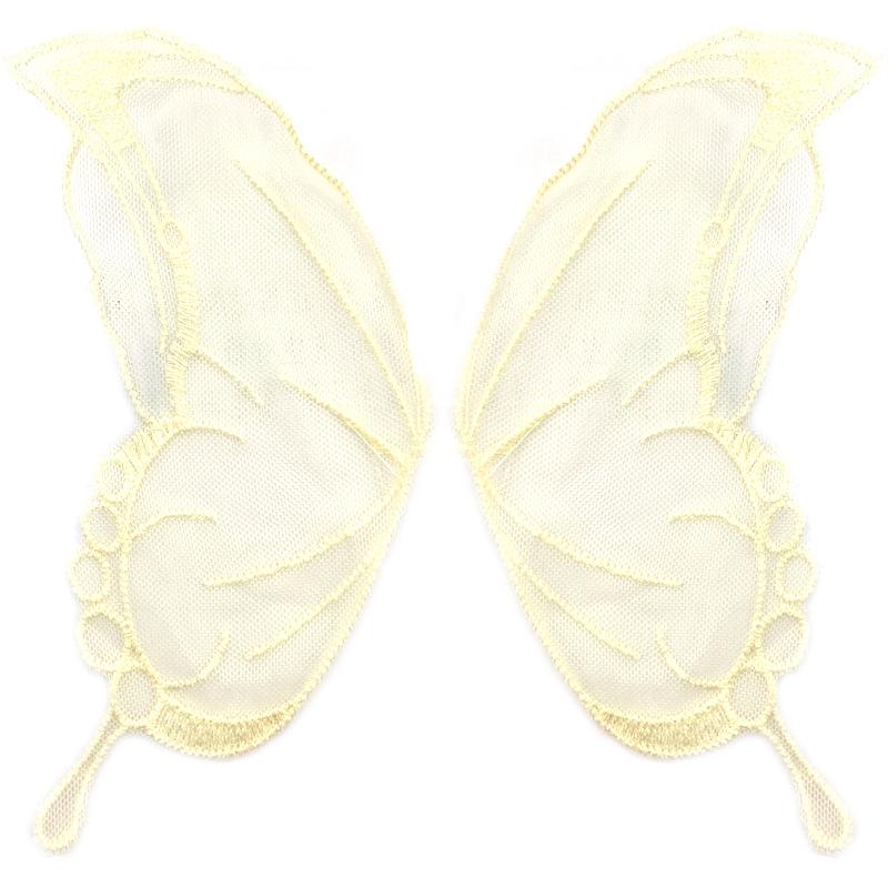 Кружевная сетчатая вышивка бабочка наклейка Бежевый к цветам прозрачная сетчатая основа вышивка DIY кружевные аксессуары симметричные цветочные детали