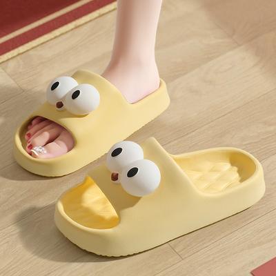 Модные тапочки для женщин с улыбкой, износостойкие домашние тапочки, легкие тапочки с мягкой подошвой для ванной комнаты, новые летние милые мультяшные тапочки на толстой подошве