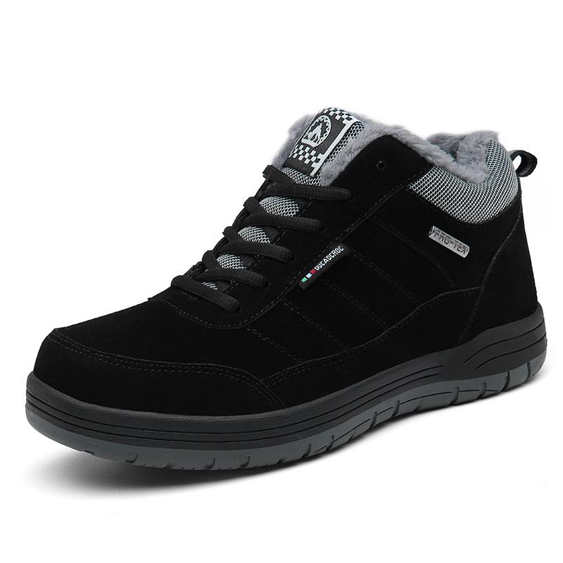 Brand Winter Men's Boots Warm Men's Snow Boots High Quality Leather Waterproof Men Sneakers Outdoor Men Hiking Boots Work Shoes